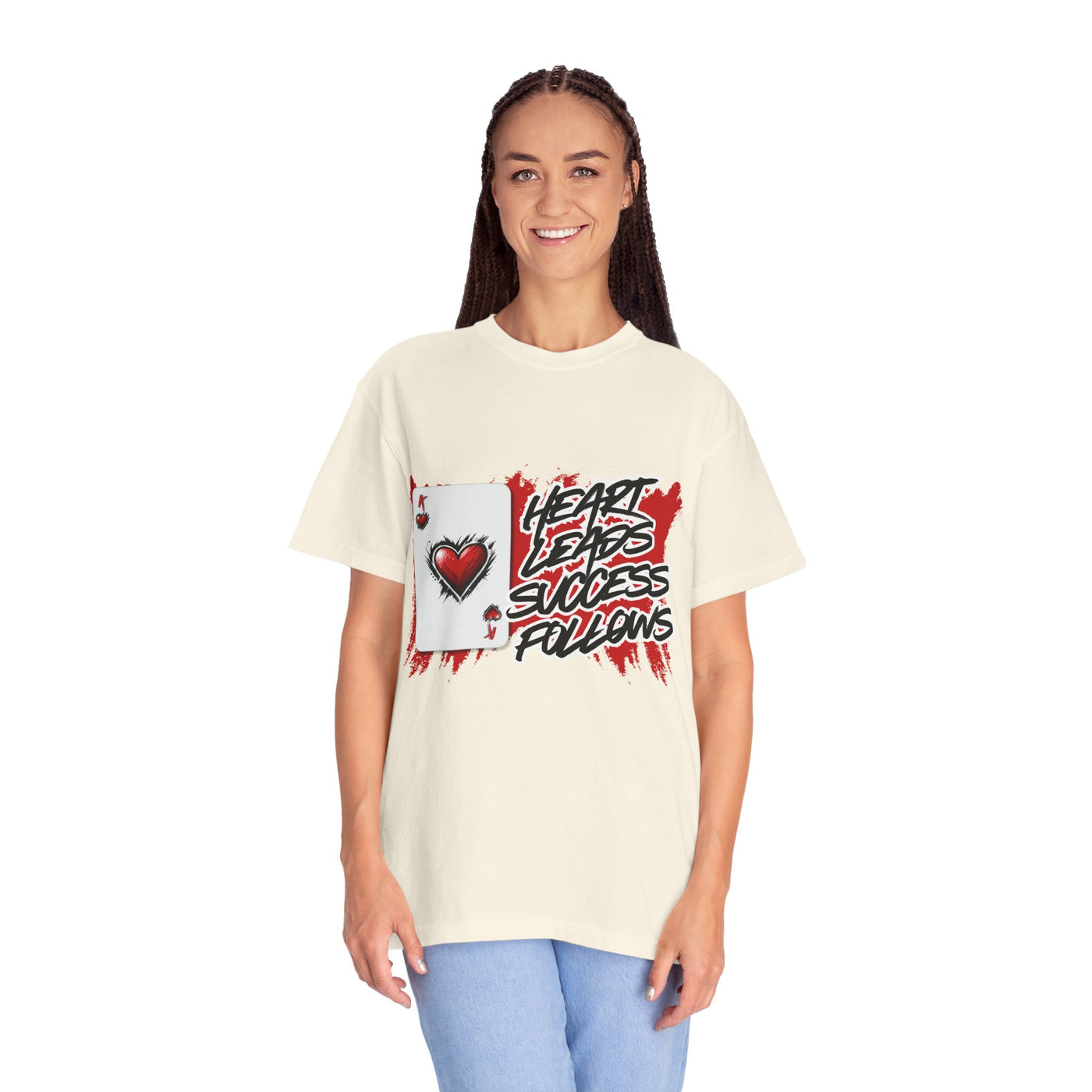 Heart Leads Success Unisex Heavy Cotton Tee | Graphic Tee | Casual Wear | Gift for Gamers | Inspirational Fashion | Streetwear