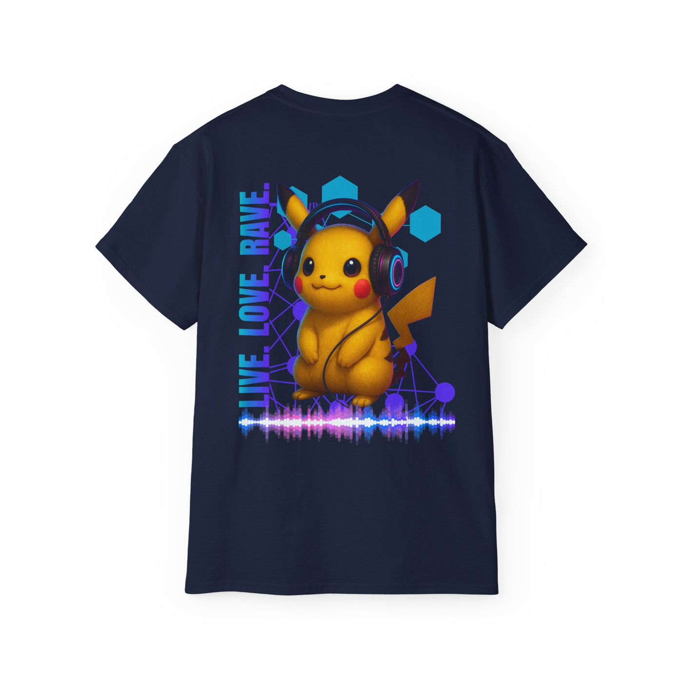 Rave T-Shirt, Fun Music Shirt, Live Love Rave - Techno - Pokemon