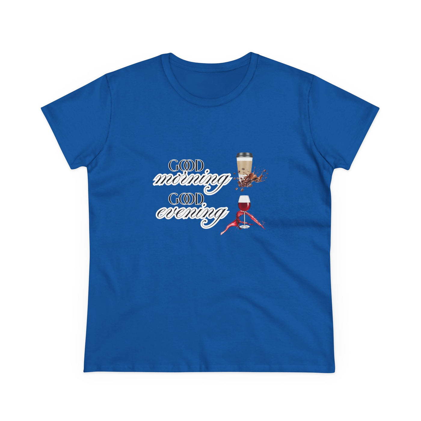 Good Morning - Good Evening  Cotton Tee, Women's Graphic Shirt