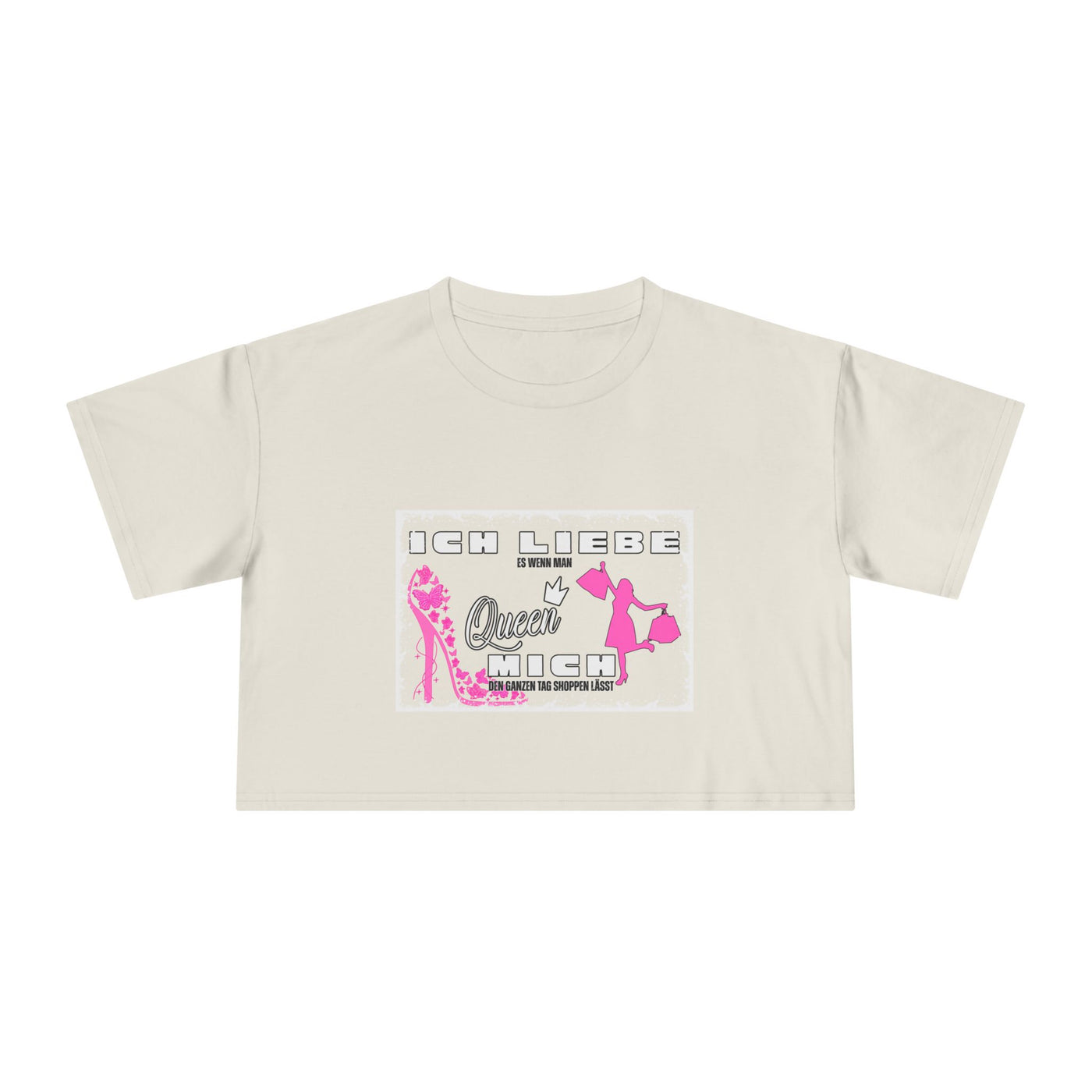 Ich liebe shoppe "Shopping Queen" Crop Tee  copped Shirt