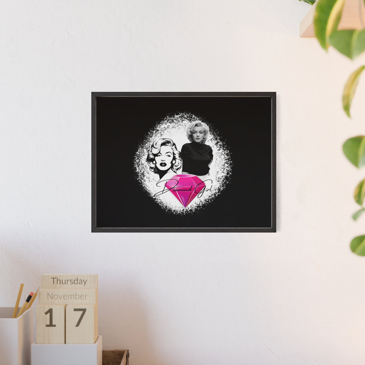 Vintage Marilyn Monroe Poster with Wooden Frame