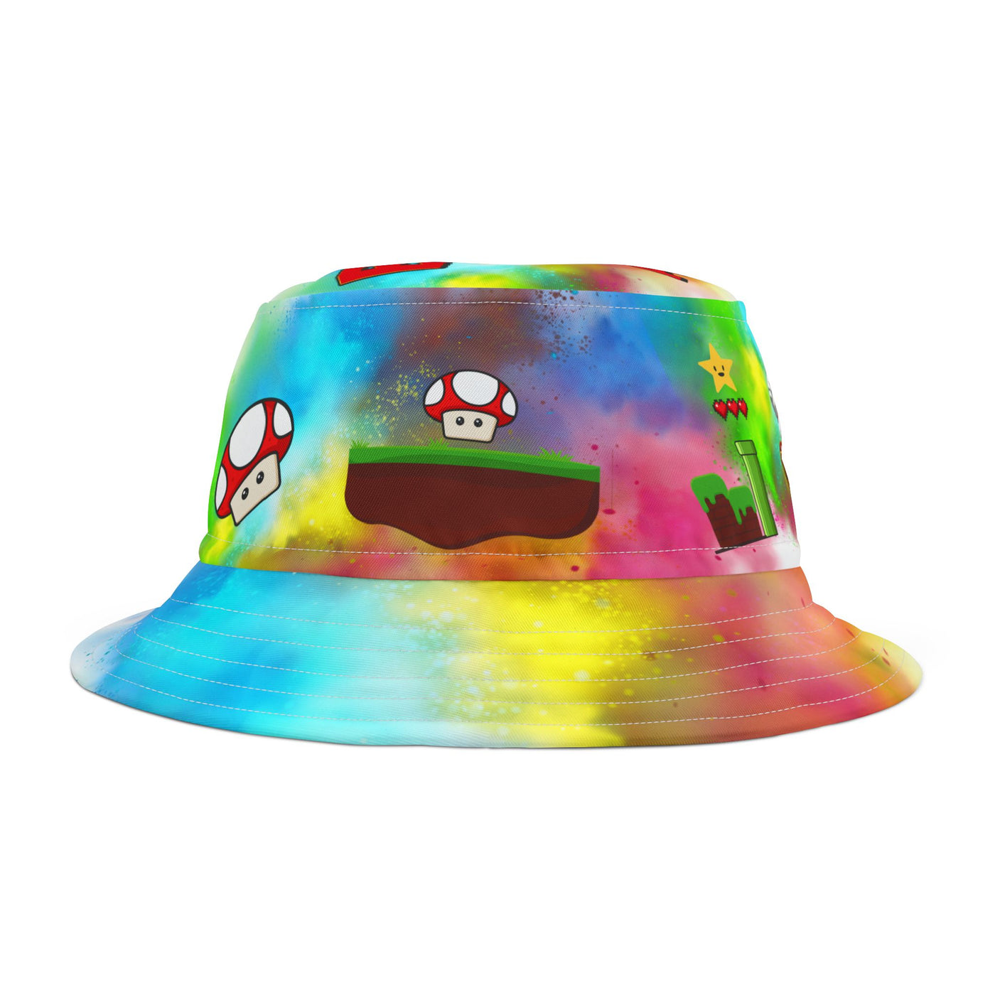 Super Bros Colorful Gamer Bucket Hat, Fun Summer Hat, Fischerhut