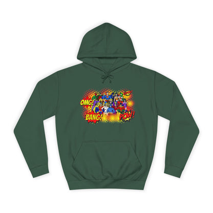 Superhero Graphic Hoodie, Unisex College Sweatshirt, Marvel DC Fans Apparel, Comic Book Lover Gift, Fun Cosplay Outfit