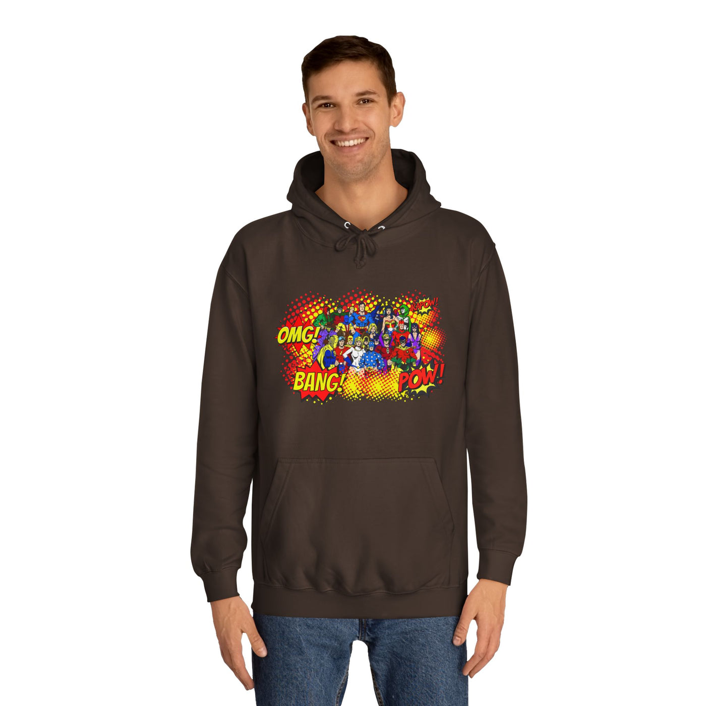 Superhero Graphic Hoodie, Unisex College Sweatshirt, Marvel DC Fans Apparel, Comic Book Lover Gift, Fun Cosplay Outfit