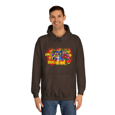 Superhero Graphic Hoodie, Unisex College Sweatshirt, Marvel DC Fans Apparel, Comic Book Lover Gift, Fun Cosplay Outfit