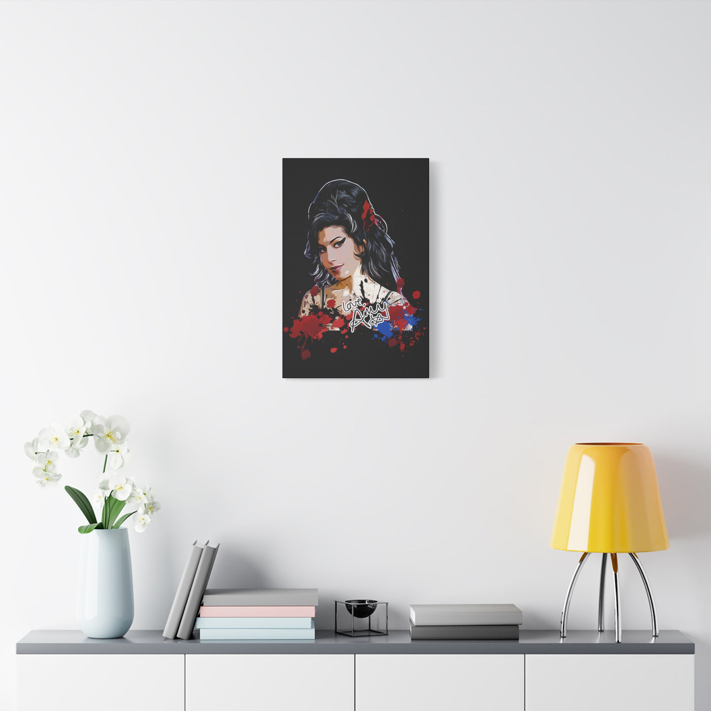Amy Winehouse Art Canvas - Stretched Wall Decor with Signature