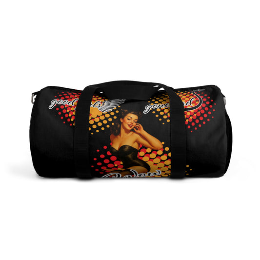 Vintage Pin-Up Duffel Bag for Gym & Travel – Retro Style with Good Vibes