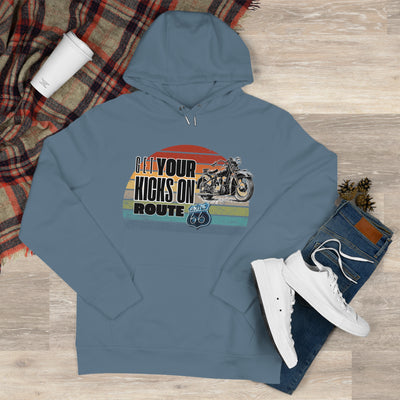 Retro Route 66 Motorcycle Hoodie Sweatshirt - Get your kicks on route 66