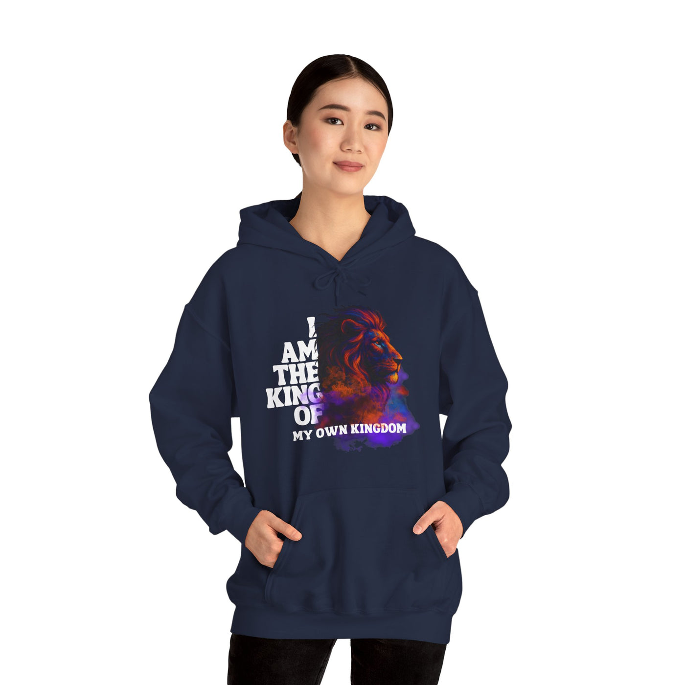 Inspirational Lion Hoodie "i am the king of my kingdom"