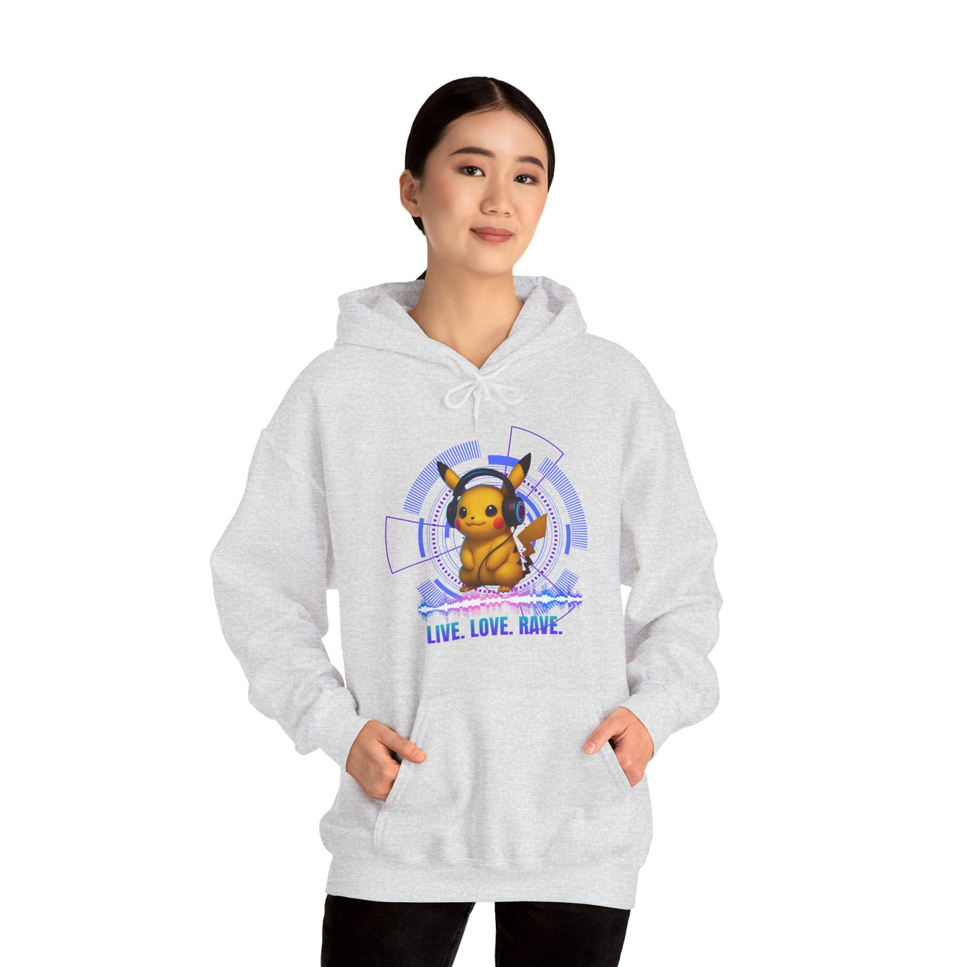 Rave Hoddie, Live Love Rave - Techno - Pokemon