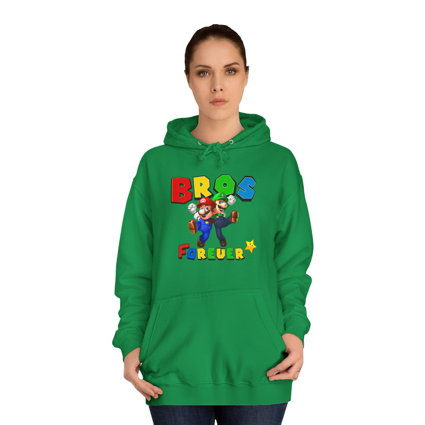 Super Bros College Hoodie, Unisex Gaming Hoodie