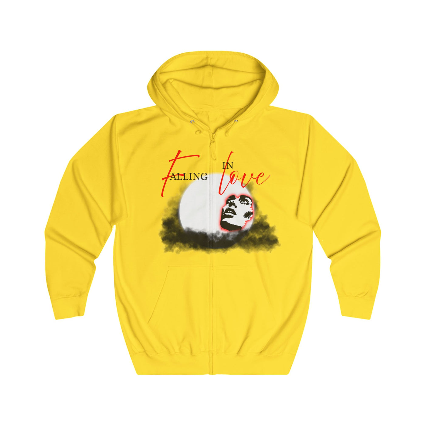 Falling in Love Hoodie, Inspirational Zip-Up, Unisex Sweatshirt