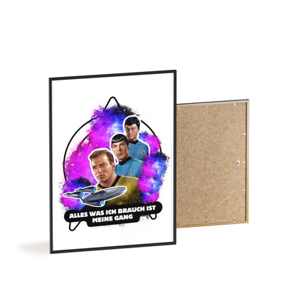 Star Trek Inspired Art Print with Wooden Frame - 'Alles Was Ich Brauch Ist Meine Gang'