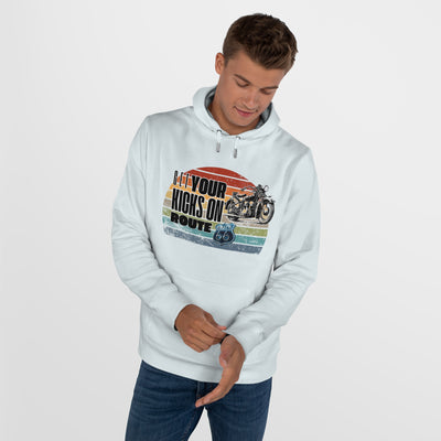 Retro Route 66 Motorcycle Hoodie Sweatshirt - Get your kicks on route 66
