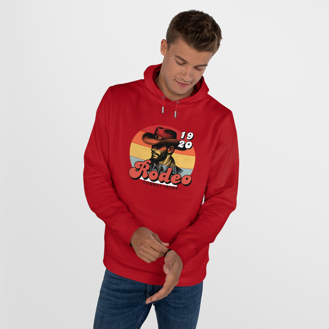 Retro Rodeo King Sweatshirt, Cowboy Hoodie, Western Apparel, Gift for Ranchers, Rodeo Fans, Cozy Hoodie for Men