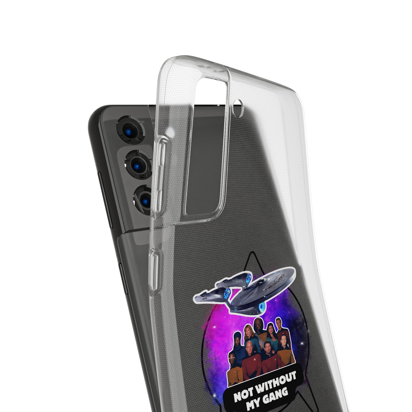 Galaxy-Inspired Soft Phone Case - Not Without My Gang, Star Trek Lovers Handyhülle
