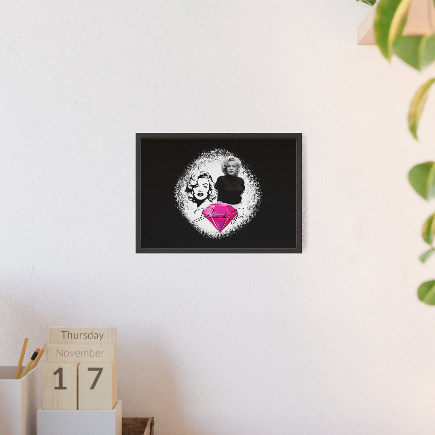 Vintage Marilyn Monroe Poster with Wooden Frame