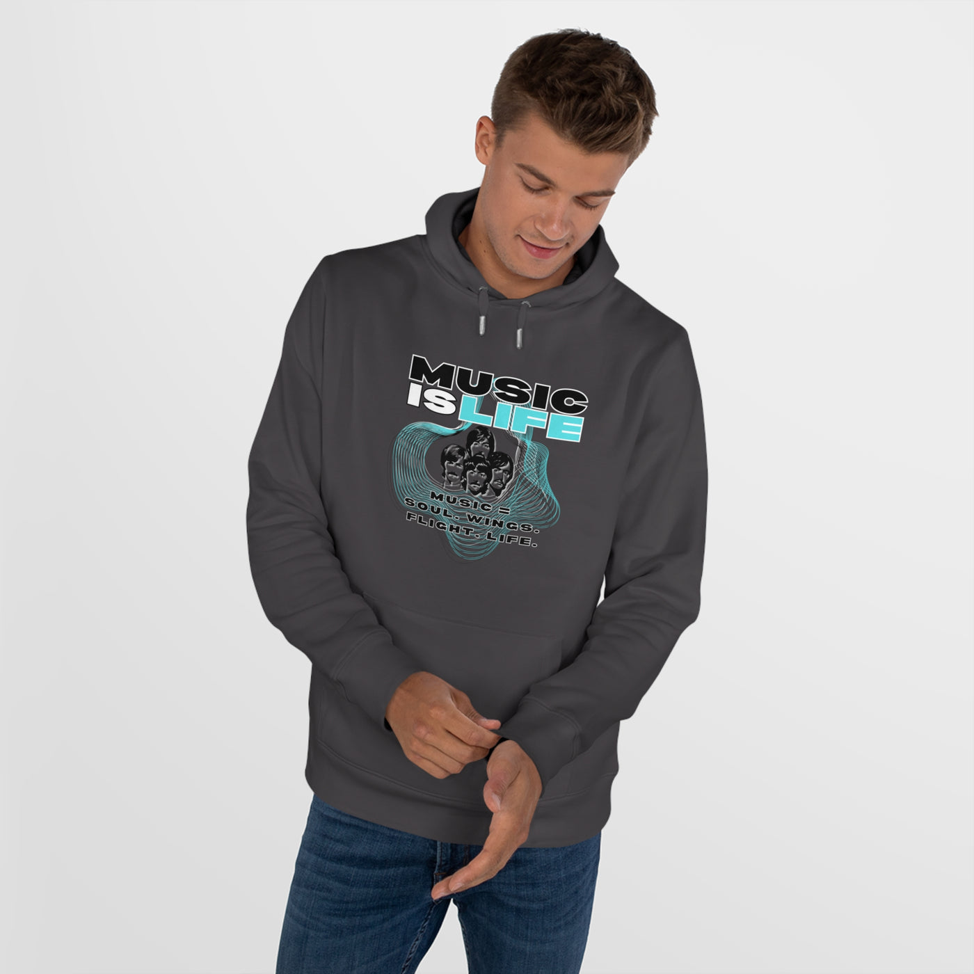 Beatles Music Is Life King Hooded Sweatshirt | Perfect for music lovers