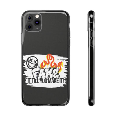 Handyhülle Fake till you make it - Clear Silicone Phone Cases,