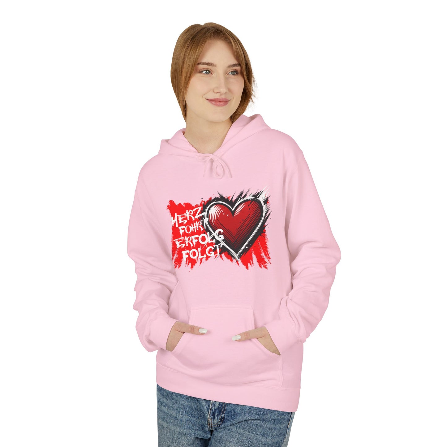 Herz führt Erfolg folgt Hoodie