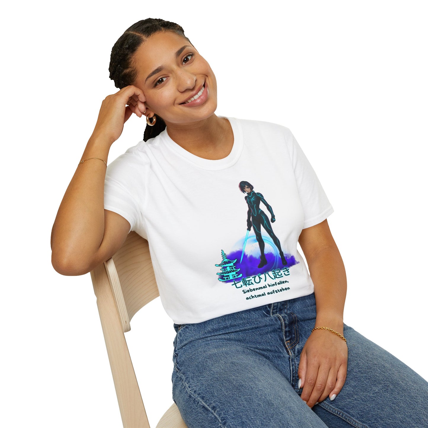 T-Shirt - Anime "siebenmal hinfallen - achtmal aufstehen"