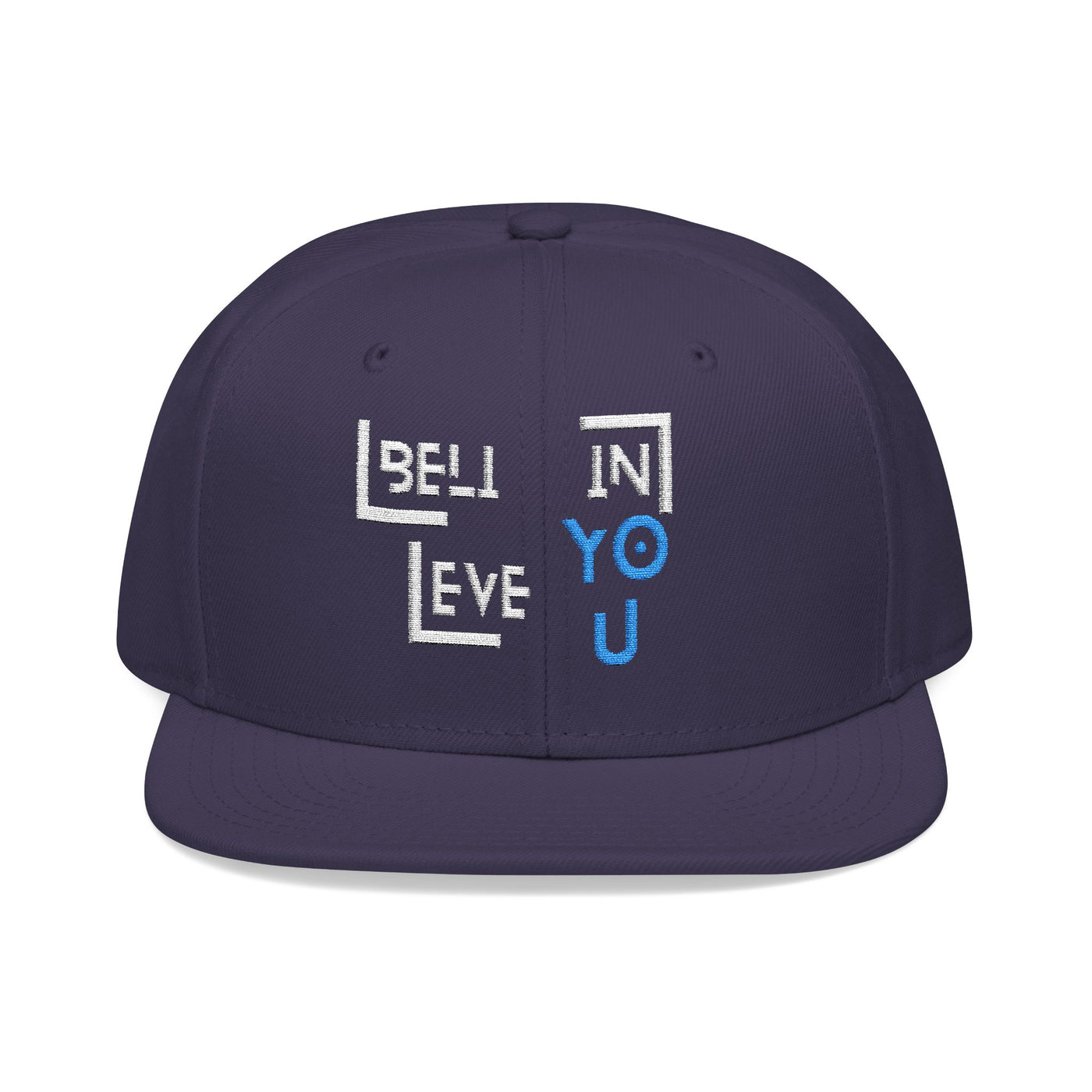 Motivational Snapback Hat - "Believe in You" Embroidery 