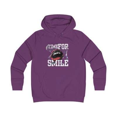 Girlie College Hoodie, Time for Smile