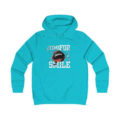 Girlie College Hoodie, Time for Smile