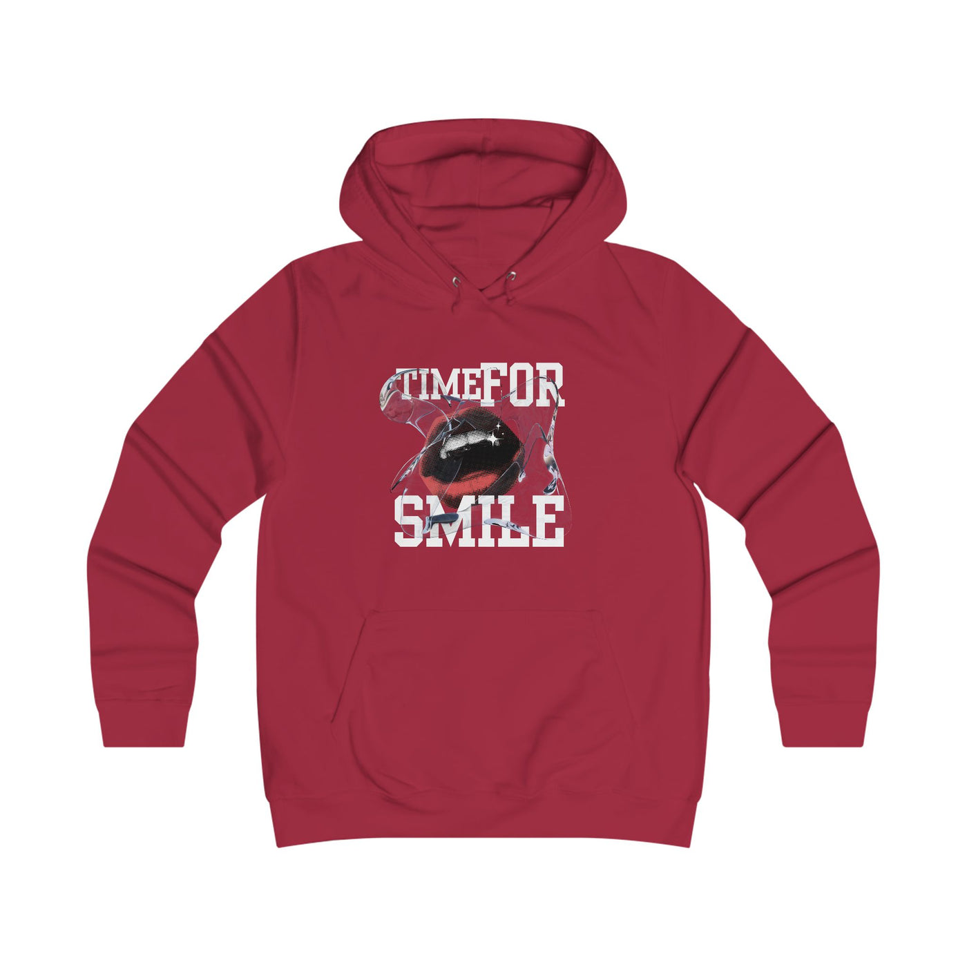 Girlie College Hoodie, Time for Smile