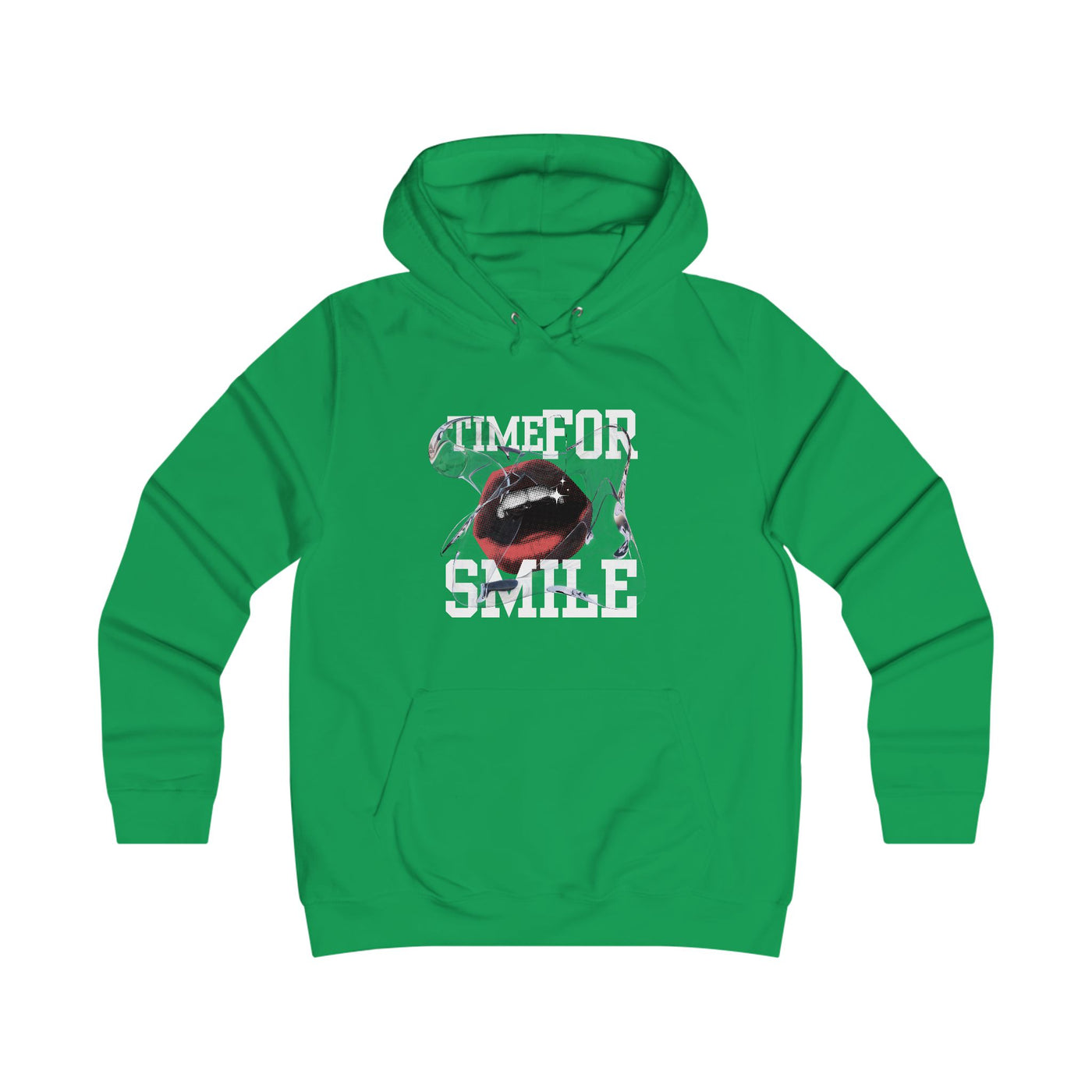 Girlie College Hoodie, Time for Smile
