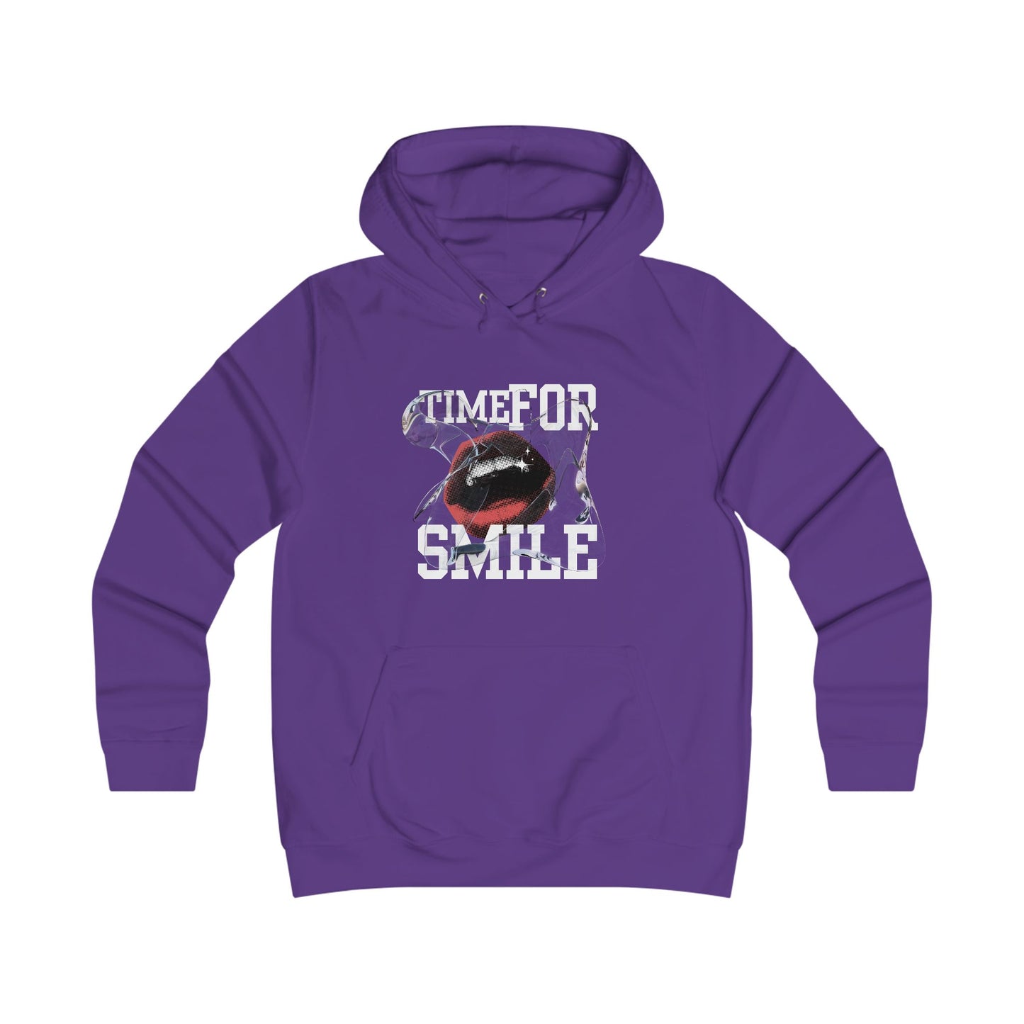 Girlie College Hoodie, Time for Smile