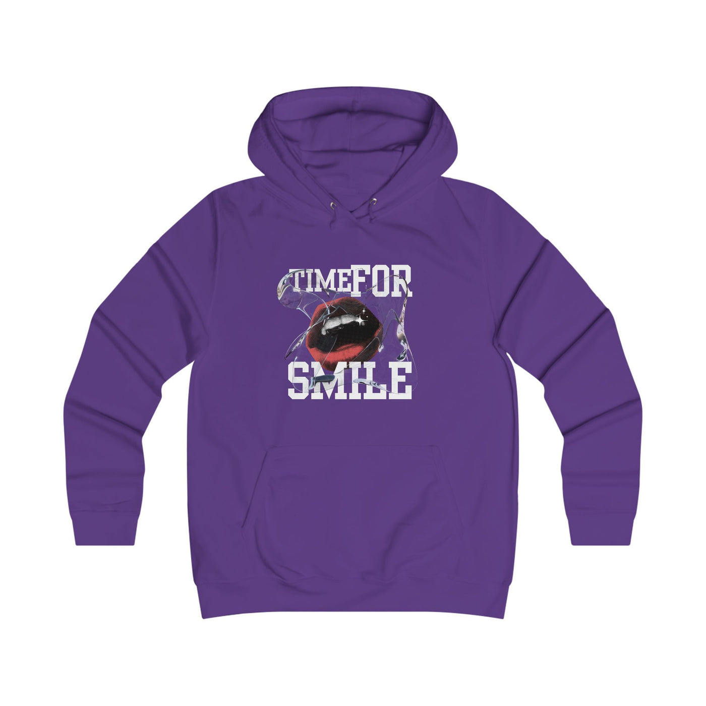 Girlie College Hoodie, Time for Smile