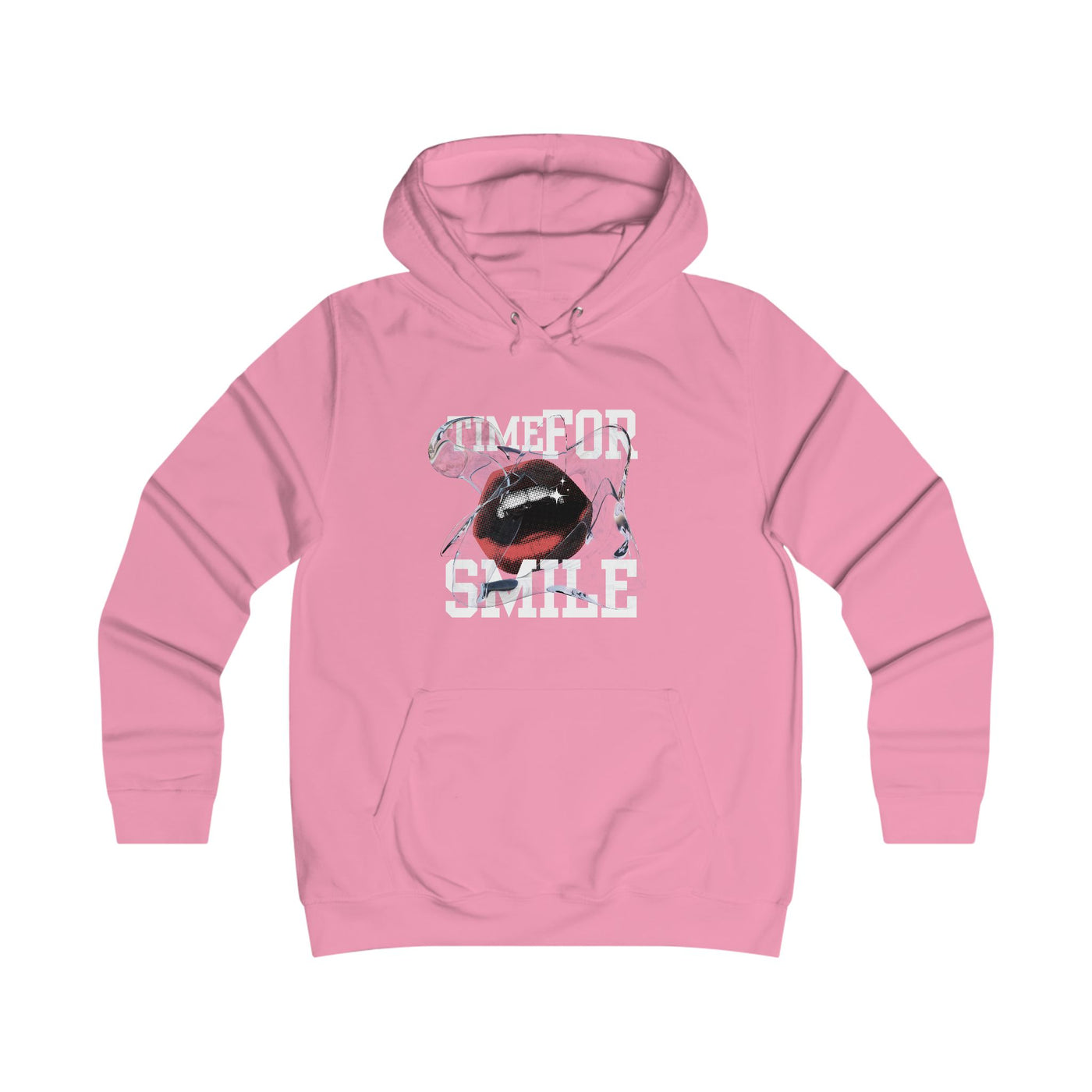 Girlie College Hoodie, Time for Smile