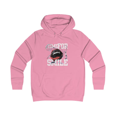 Girlie College Hoodie, Time for Smile