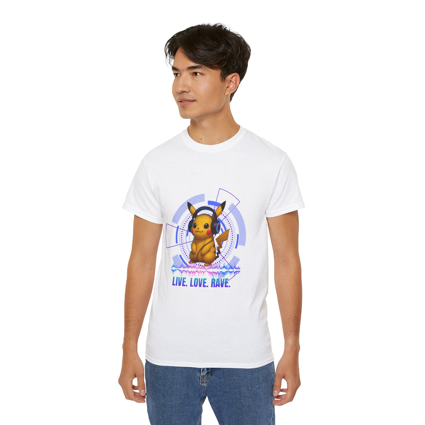 Rave T-Shirt, Fun Music Shirt, Live Love Rave - Techno - Pokemon