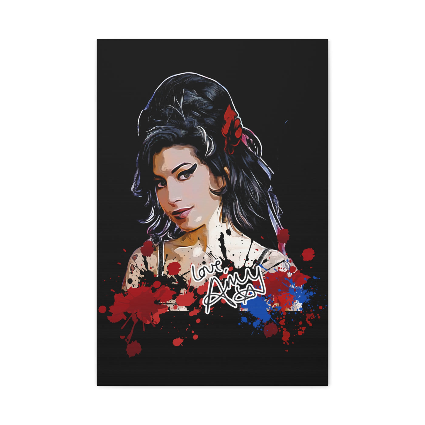 Amy Winehouse Art Canvas - Stretched Wall Decor with Signature