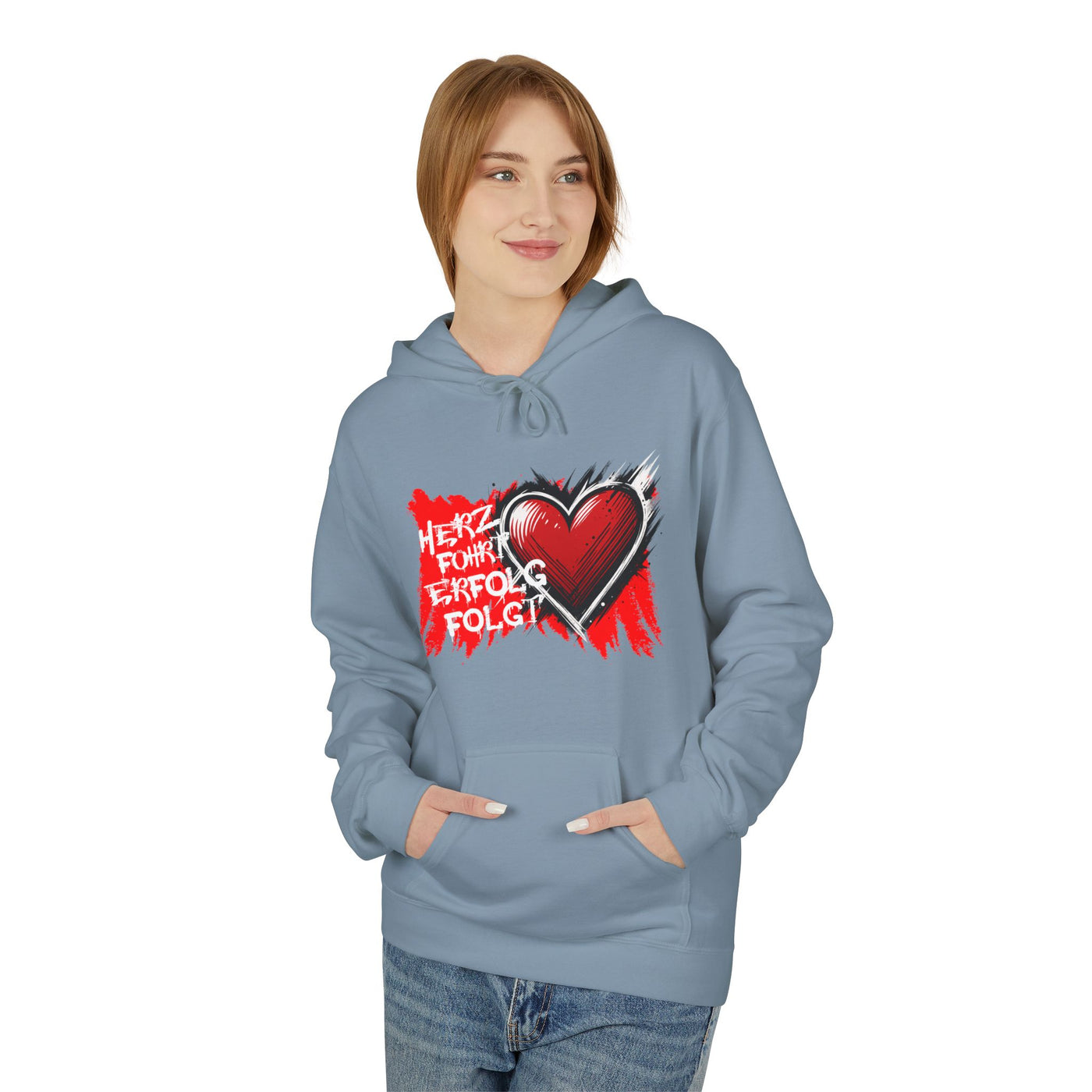 Herz führt Erfolg folgt Hoodie