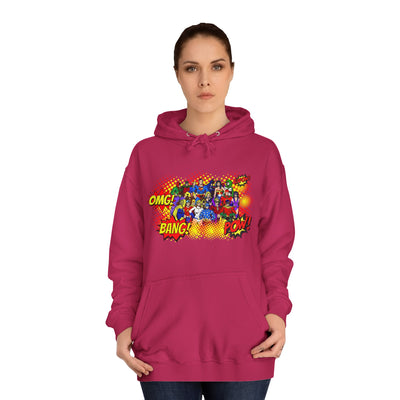 Superhero Graphic Hoodie, Unisex College Sweatshirt, Marvel DC Fans Apparel, Comic Book Lover Gift, Fun Cosplay Outfit
