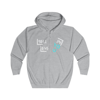 Believe in You- Unisex Full Zip, Cozy Wear, Inspirational Gift, Casual Outfit, Motivational Apparel