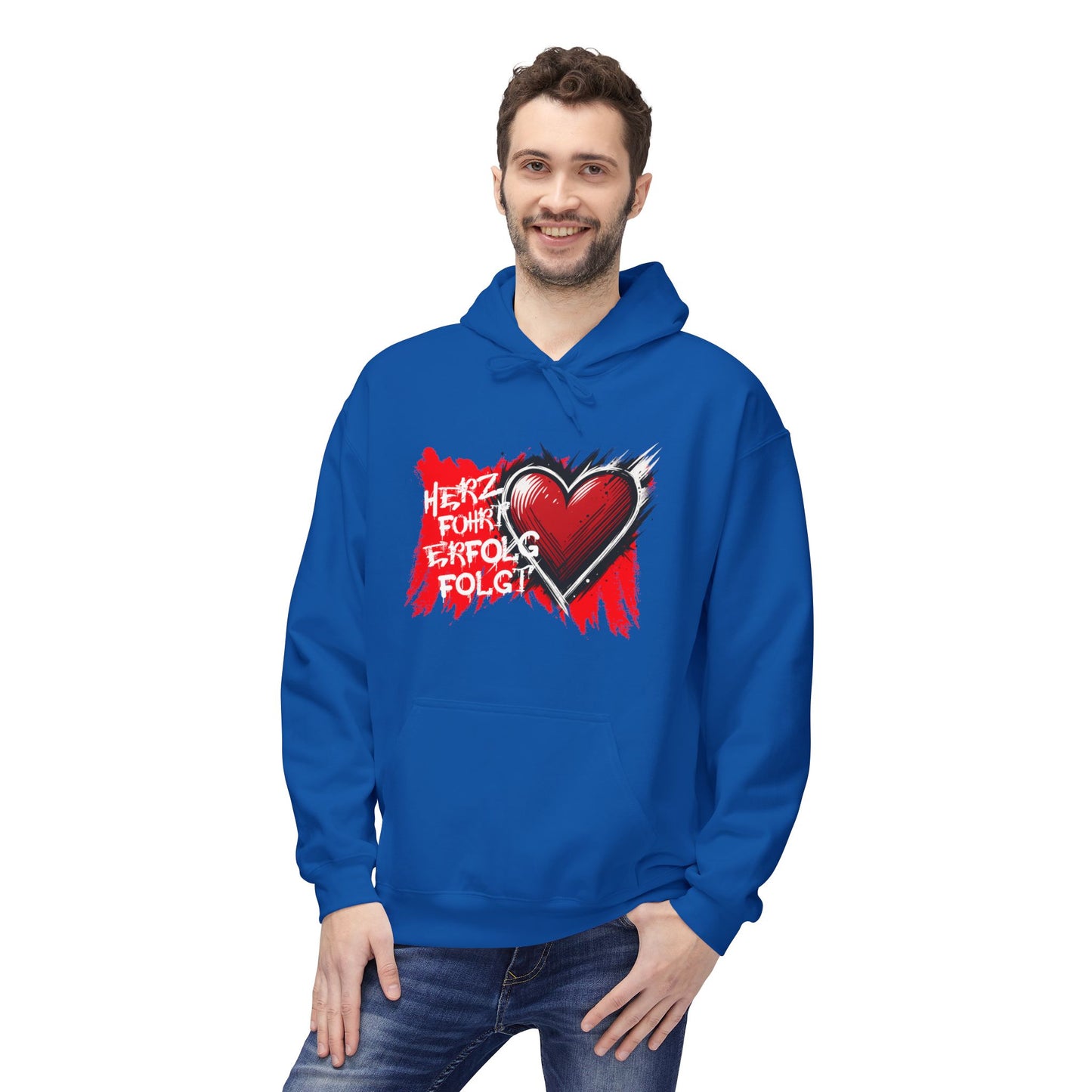 Herz führt Erfolg folgt Hoodie