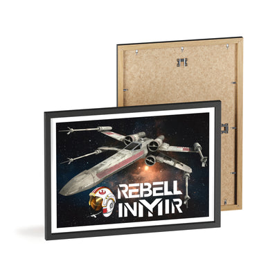 Star Wars X-Wing Fighter Poster with Wooden Frame - Rebel Inyir Decor