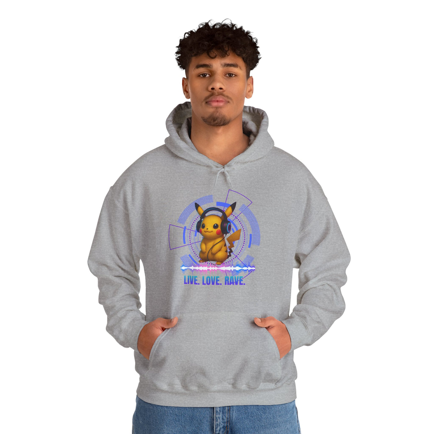 Rave Hoddie, Live Love Rave - Techno - Pokemon