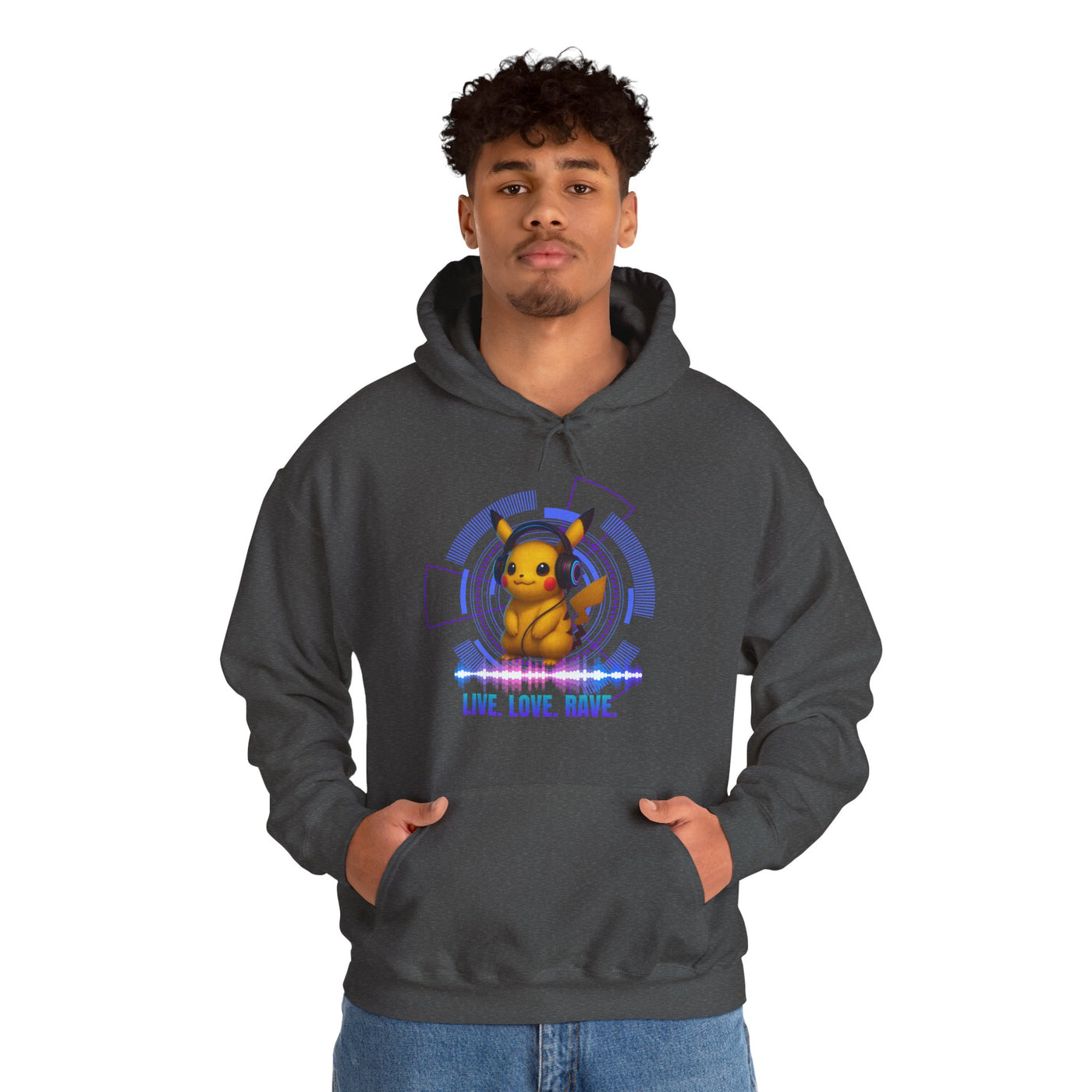 Rave Hoddie, Live Love Rave - Techno - Pokemon