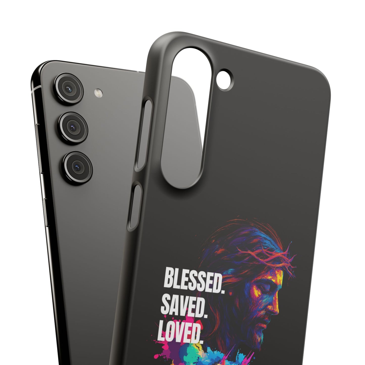 Blessed Saved Loved -  Snap Case Handyhülle - Jesus