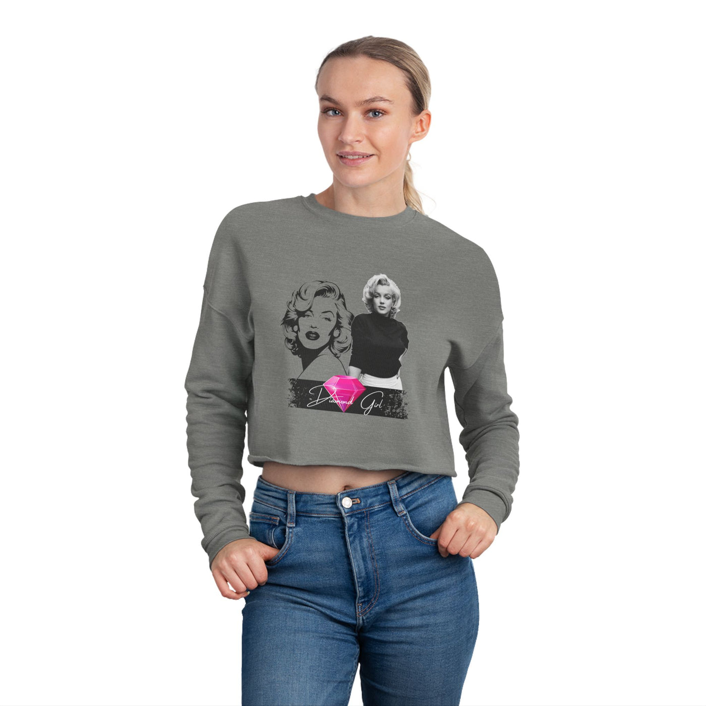 Chic Marilyn Monroe Cropped Sweatshirt for Women - Trendy and Stylish