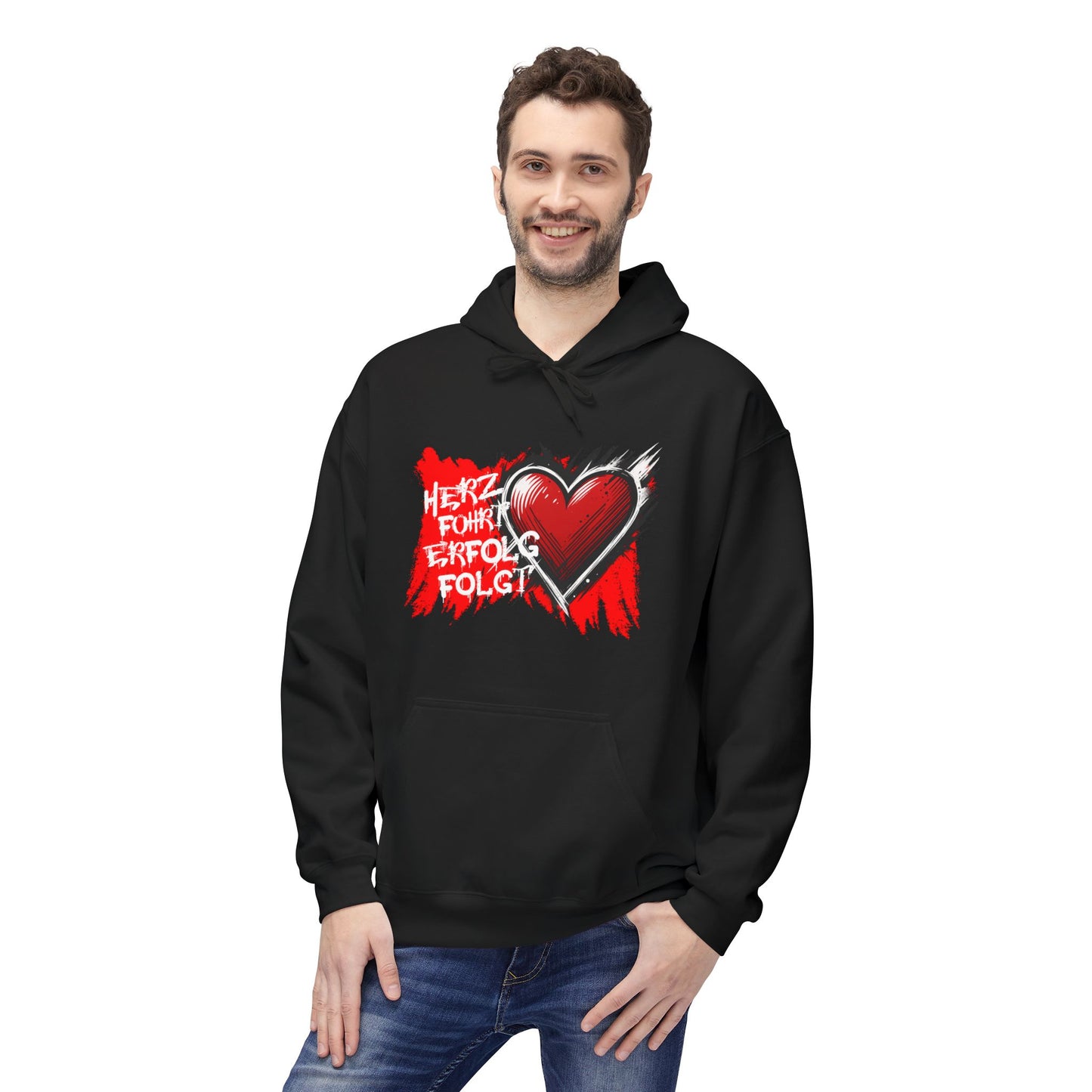 Herz führt Erfolg folgt Hoodie