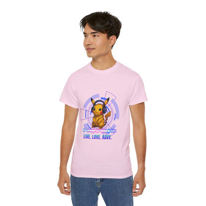 Rave T-Shirt, Fun Music Shirt, Live Love Rave - Techno - Pokemon