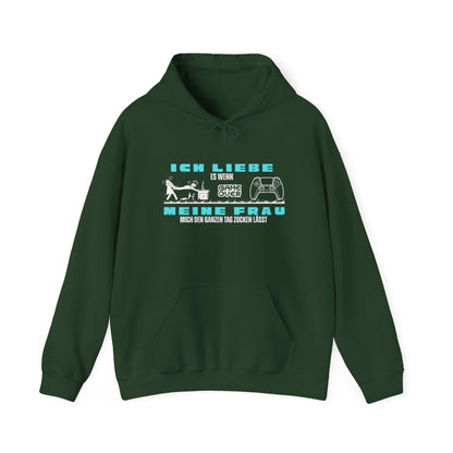 Gaming Love Unisex Hooded Sweatshirt - "Ich Liebe Es Wenn Meine Frau"