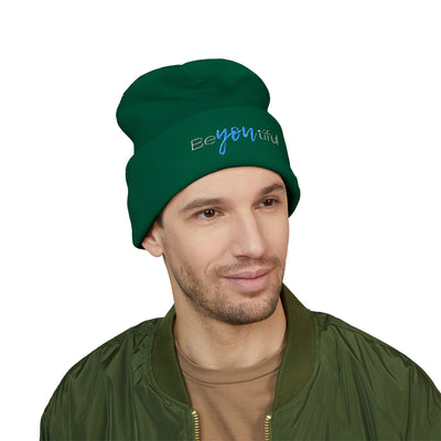 Vibrant "BeYoutiful" Cuffed Beanie - Stylish Embroidered Hat for Self-Expression