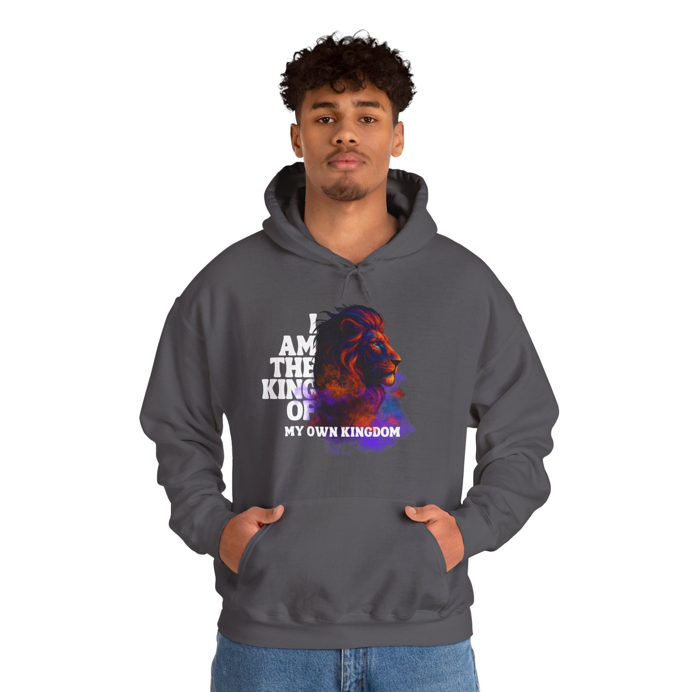 Inspirational Lion Hoodie "i am the king of my kingdom"